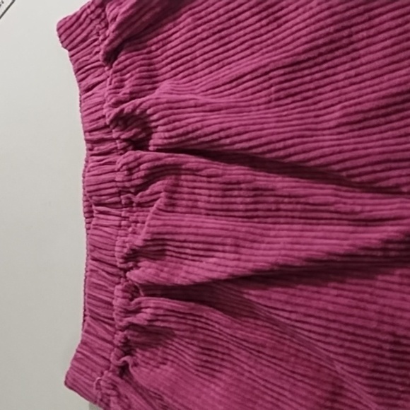 Cynthia Rowley Soft Wide Wale Corduroy Skirt Elastic Back Gold Button Detail - Picture 7 of 8